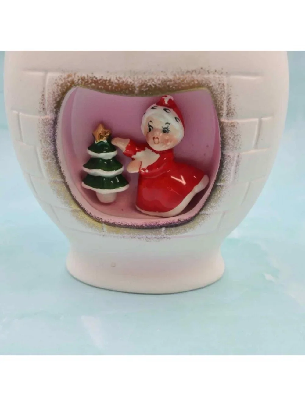 Holt Howard Christmas Pixie Mrs. Claus 3d Ceramic Vintage Planter - Read Below